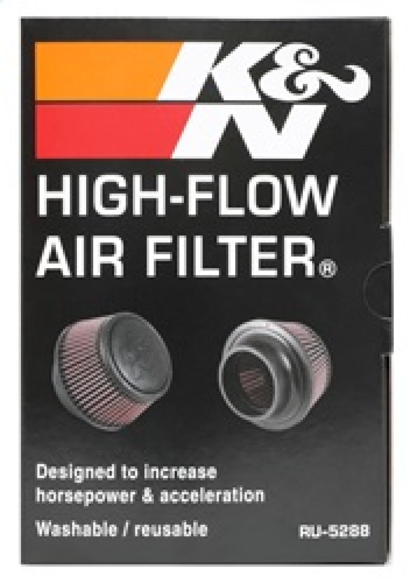 K&N Universal Round Clamp-On Air Filter 3in Flange ID x 6in Base OD x 4.625in Top OD x 3in Height K&N Engineering Air Filters - Universal Fit  AXOPROS