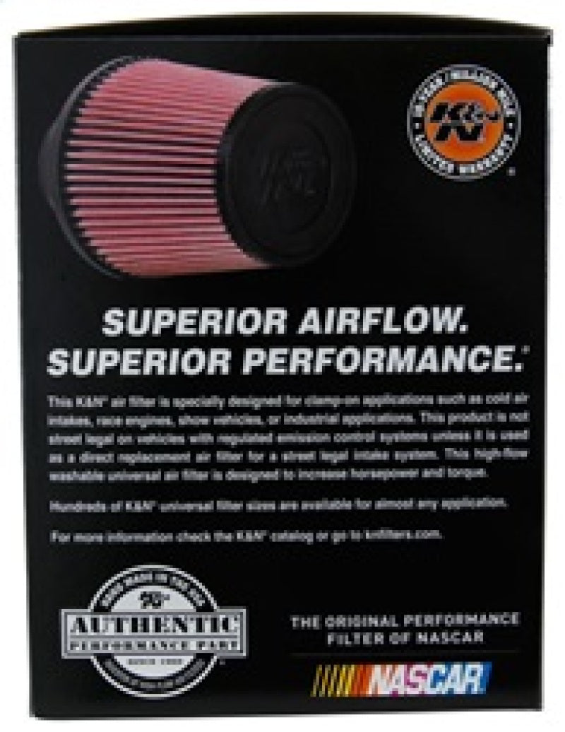 K&N Universal Rubber Filter 3 1/2inch ID FLG / 6inch Base / 4-5/8inch Top / 6inch Height K&N Engineering Air Filters - Universal Fit AXOPROS