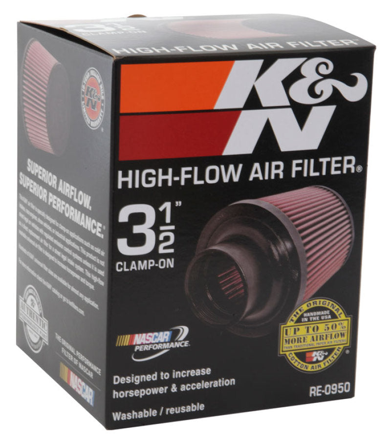 K&N Universal Rubber Filter 3 1/2inch ID FLG / 6inch Base / 4-5/8inch Top / 6inch Height K&N Engineering Air Filters - Universal Fit AXOPROS