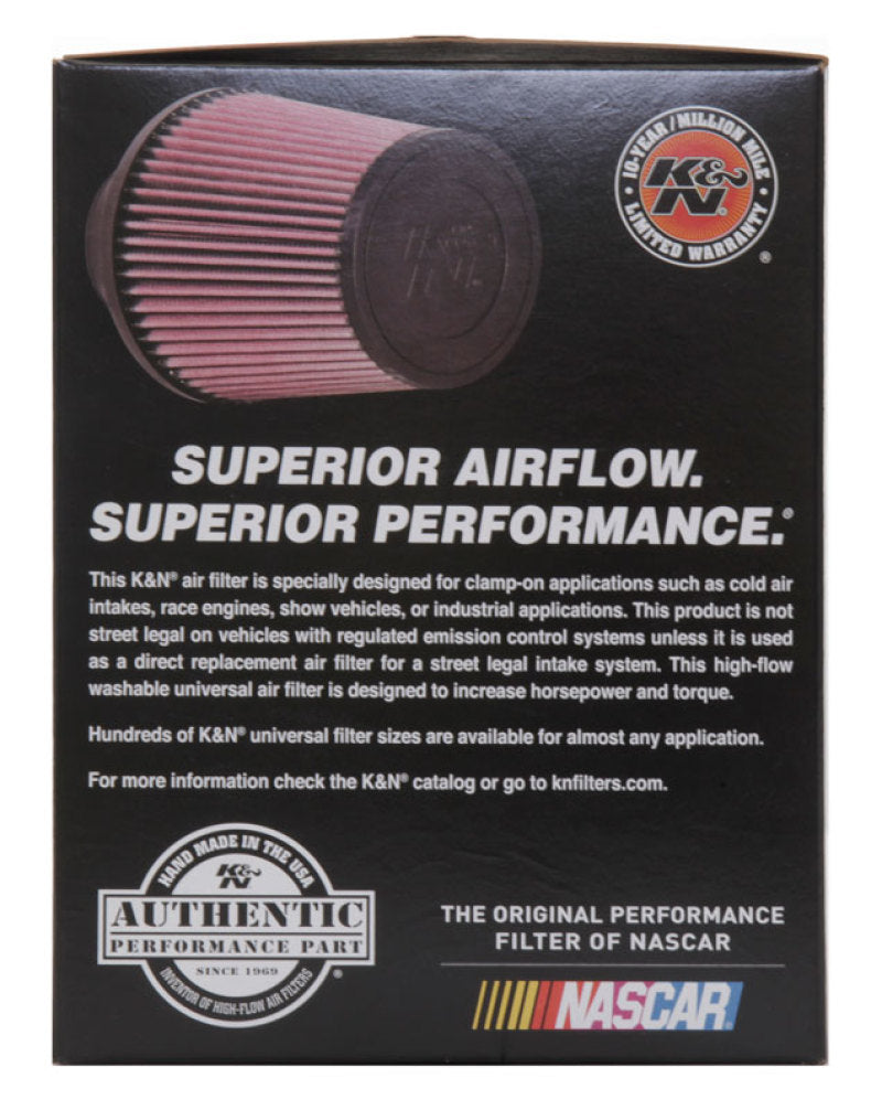 K&N Universal Rubber Filter 3 1/2inch ID FLG / 6inch Base / 4-5/8inch Top / 6inch Height K&N Engineering Air Filters - Universal Fit AXOPROS