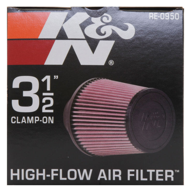 K&N Universal Rubber Filter 3 1/2inch ID FLG / 6inch Base / 4-5/8inch Top / 6inch Height K&N Engineering Air Filters - Universal Fit AXOPROS