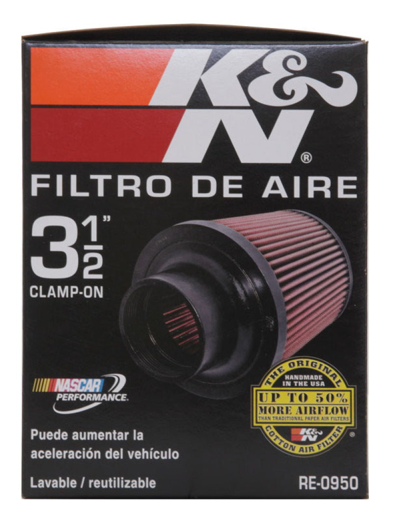 K&N Universal Rubber Filter 3 1/2inch ID FLG / 6inch Base / 4-5/8inch Top / 6inch Height K&N Engineering Air Filters - Universal Fit AXOPROS