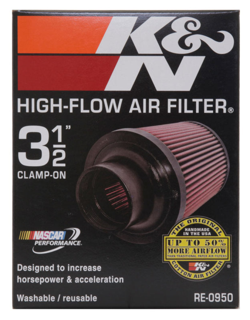 K&N Universal Rubber Filter 3 1/2inch ID FLG / 6inch Base / 4-5/8inch Top / 6inch Height K&N Engineering Air Filters - Universal Fit AXOPROS