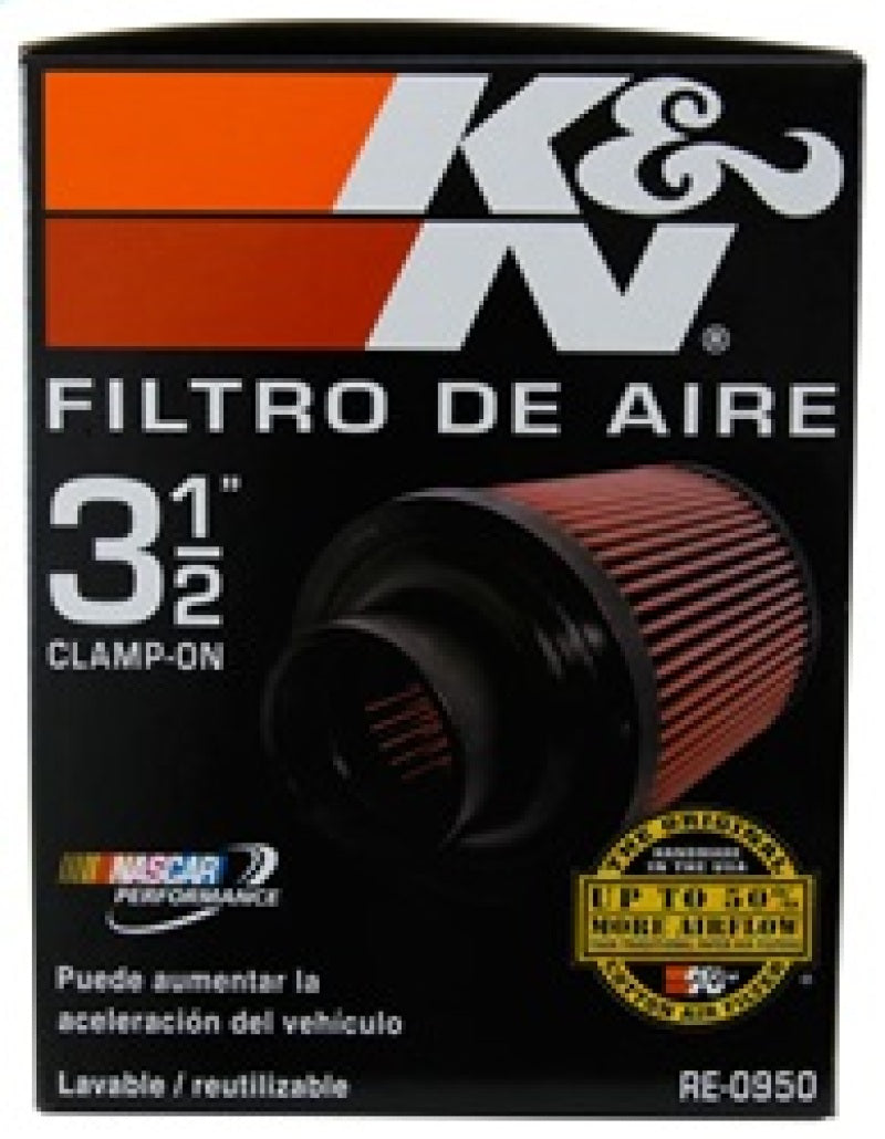 K&N Universal Rubber Filter 3 1/2inch ID FLG / 6inch Base / 4-5/8inch Top / 6inch Height K&N Engineering Air Filters - Universal Fit AXOPROS