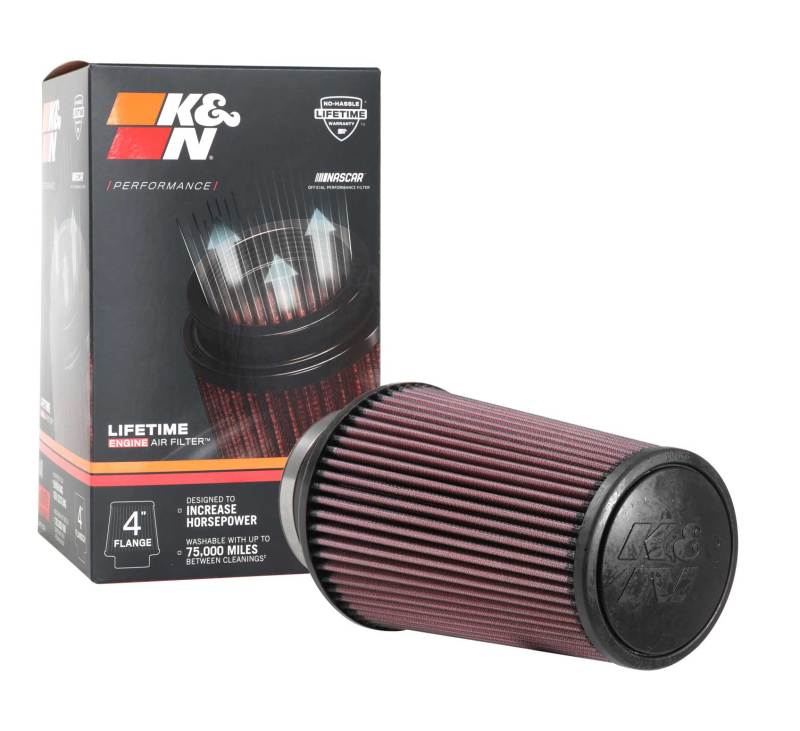 K&N Universal Rubber Filter 4inch FLG / 6inch OD-B / 4-5/8inch OD-T / 9inch H K&N Engineering Air Filters - Universal Fit AXOPROS