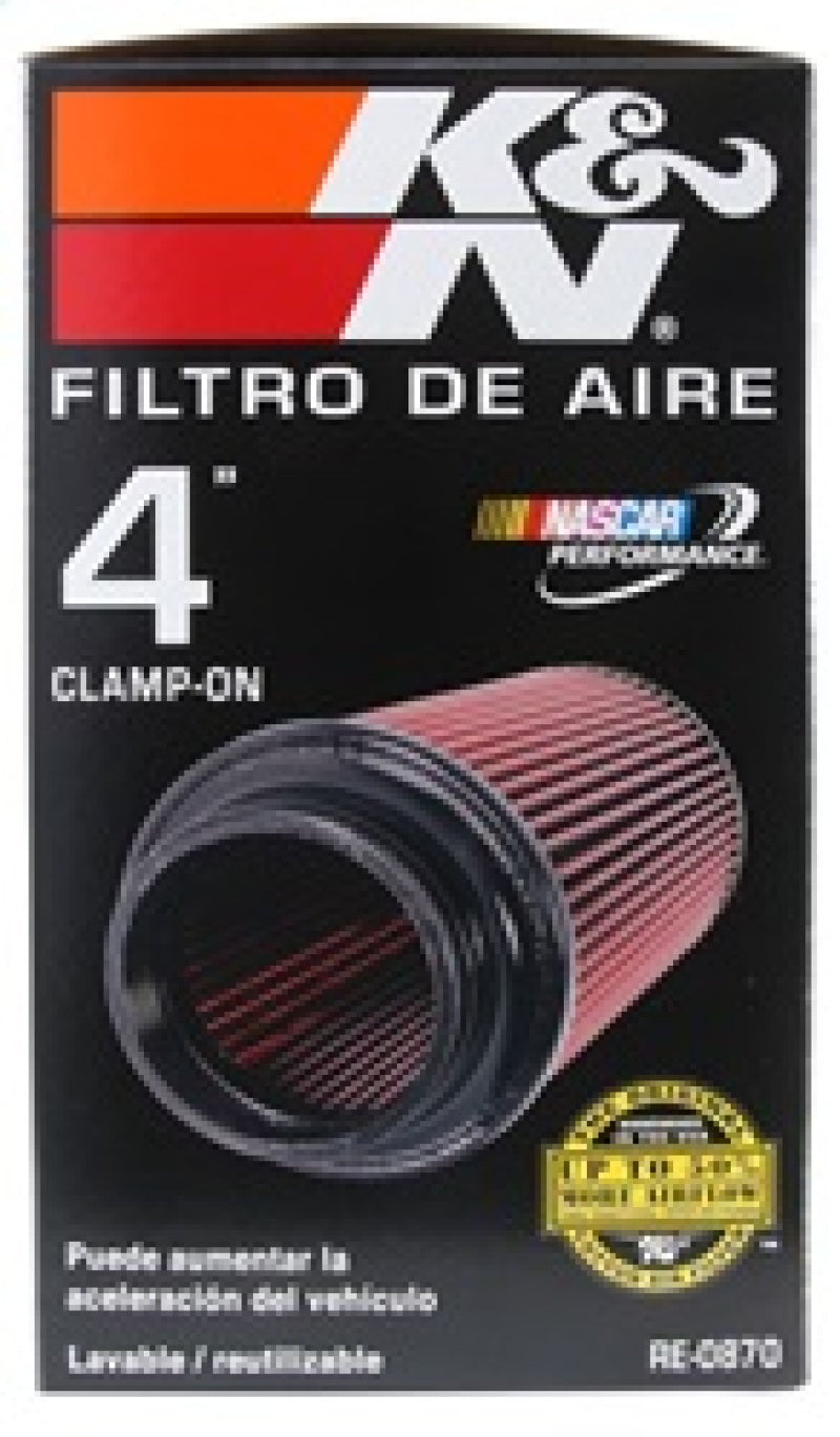 K&N Universal Rubber Filter 4inch FLG / 6inch OD-B / 4-5/8inch OD-T / 9inch H K&N Engineering Air Filters - Universal Fit AXOPROS