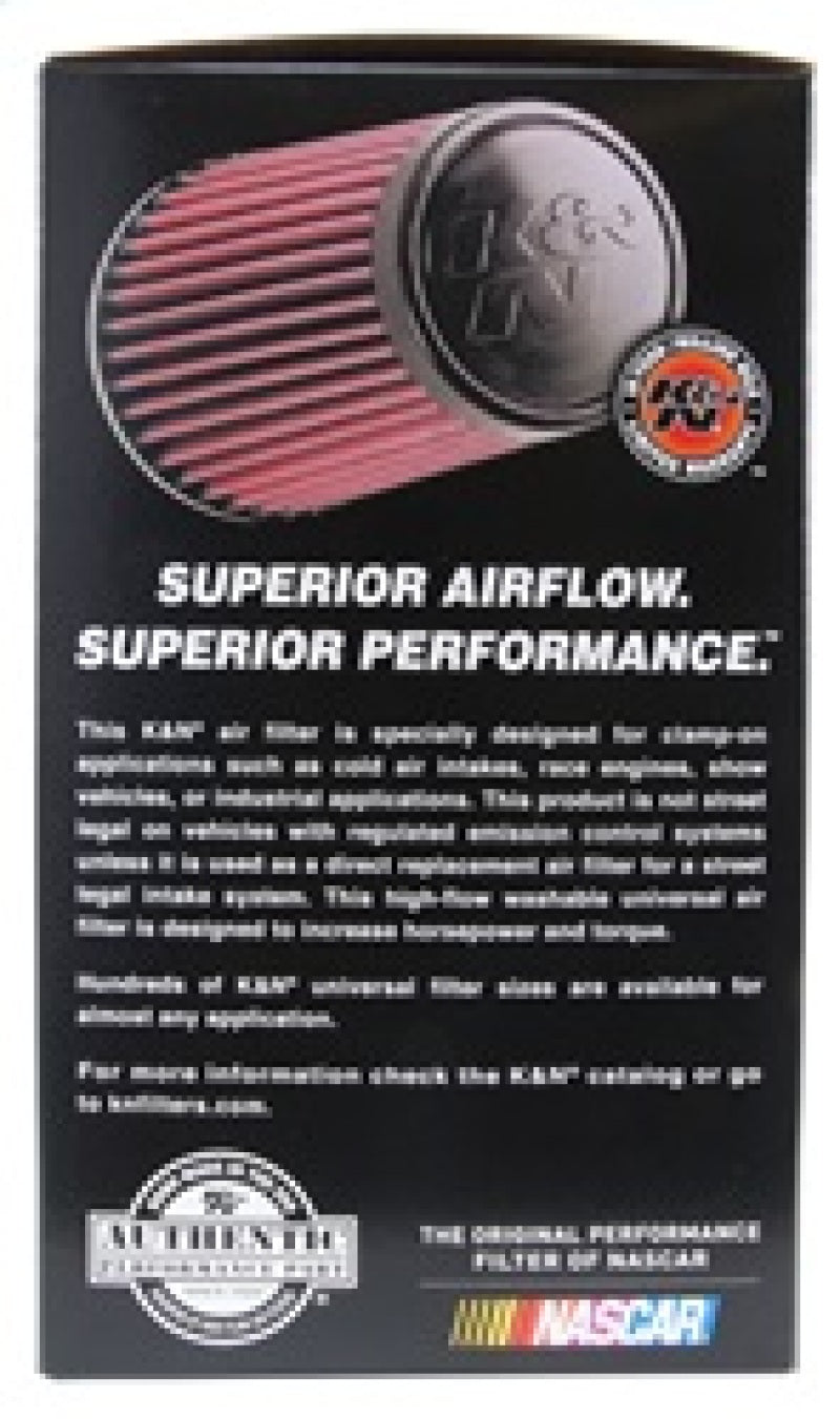 K&N Universal Rubber Filter 4inch FLG / 6inch OD-B / 4-5/8inch OD-T / 9inch H K&N Engineering Air Filters - Universal Fit AXOPROS