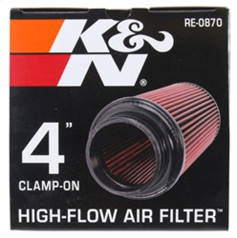 K&N Universal Rubber Filter 4inch FLG / 6inch OD-B / 4-5/8inch OD-T / 9inch H K&N Engineering Air Filters - Universal Fit AXOPROS