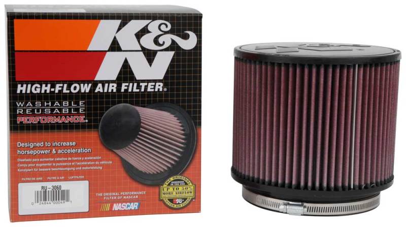 K&N Universal Rubber Filter 6in FLange ID / 7.5in OD / 6in Height / Round Straight K&N Engineering Air Filters - Universal Fit AXOPROS
