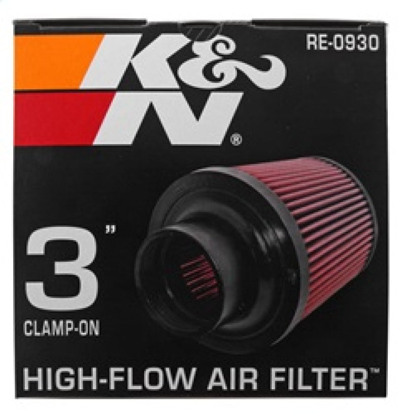 K&N Universal Rubber Filter - Round Tapered 6in Base OD x 3in Flange ID x 6in H K&N Engineering Air Filters - Universal Fit  AXOPROS
