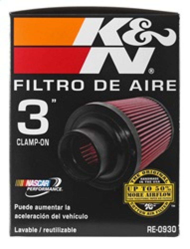 K&N Universal Rubber Filter - Round Tapered 6in Base OD x 3in Flange ID x 6in H K&N Engineering Air Filters - Universal Fit  AXOPROS