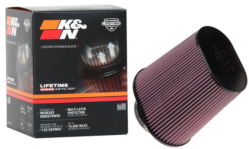 K&N Universal Tapered Filter 4-1/2in Flange, 6-1/4in x 9-1/4in Base, 7in x 4.5in Top, 10in Height K&N Engineering Air Filters - Universal Fit  AXOPROS