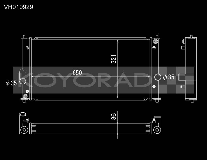 Koyo 00-05 Toyota MR2 Spyder 1.8L I4 MT (Manual Transmission) All-Aluminum Radiator Koyo Radiators AXOPROS