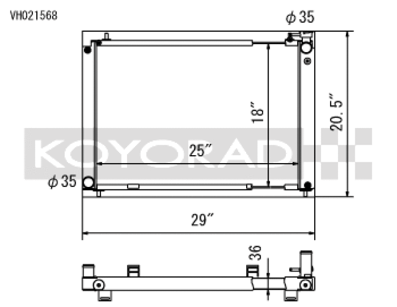 Koyo 03-06 Nissan 350Z VQ35DE (MT) Cross Flow Radiator Koyo Radiators AXOPROS