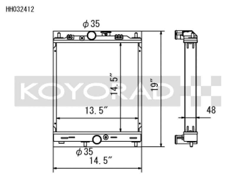 Koyo 03-07 Mitsubishi Evolution 7/8/9 Turbo (MT) Half-Size RACE Radiator Koyo Radiators AXOPROS
