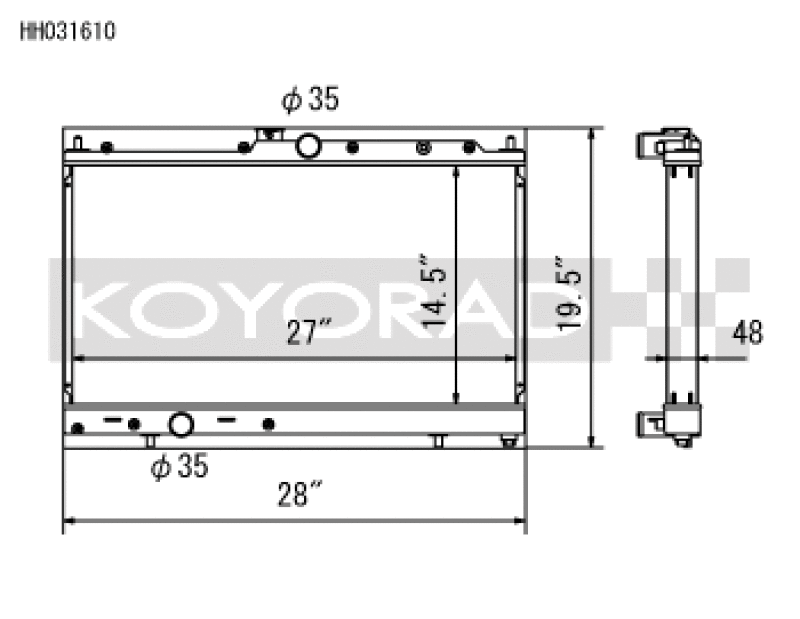 Koyo 03-07 Mitsubishi Evolution 8/9 2.0L Turbo (MT) Radiator Koyo Radiators AXOPROS