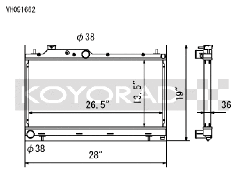 Koyo 08-15 Subaru WRX / STI 05-09 Subaru Legacy GT 2.5L (MT / w/ Filler Neck) Radiator Koyo Radiators AXOPROS