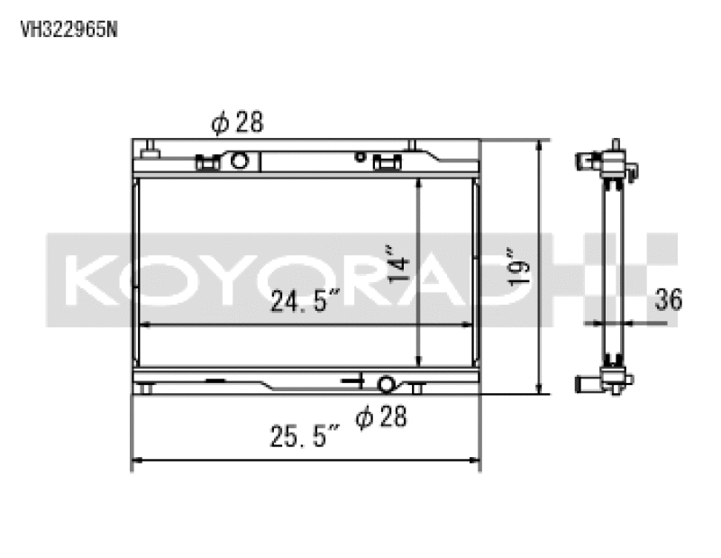 Koyo 14-19 Ford Fiesta ST 36mm Hyper Core + NFLO Triple Pass Radiator Koyo Radiators AXOPROS