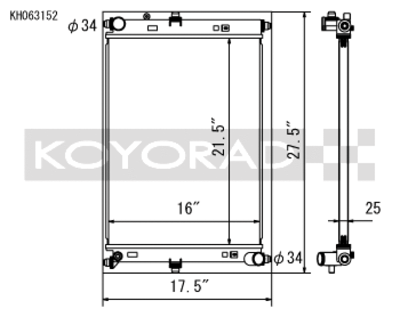 Koyo 2016 Mazda MX-5 Miata 2.0L I4 (MT) Aluminum Radiator Koyo Radiators AXOPROS