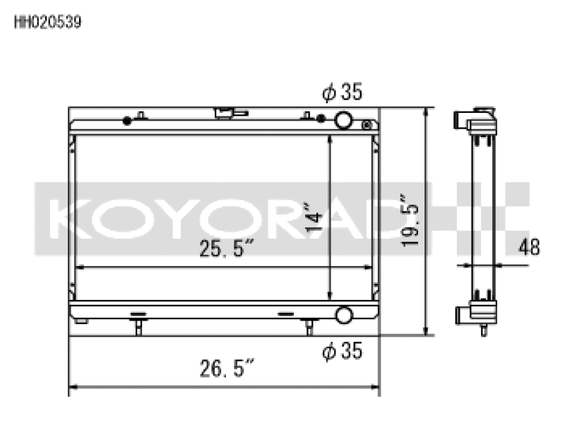 Koyo 89-94 Nissan 240SX S13 2.4L KA24E/DE (MT) Radiator Koyo Radiators AXOPROS