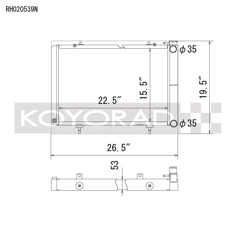 Koyo Nissan 240SX V8 Swap/KA24 Turbo Radiator Koyo Radiators AXOPROS