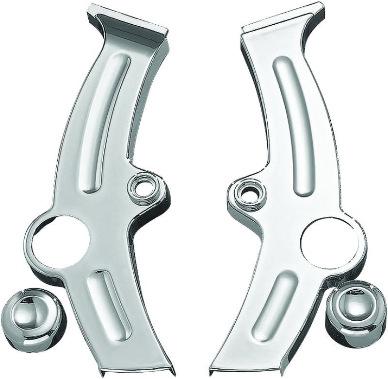 Kuryakyn Boomerang Frame Covers For 00-07 Softail Chrome Kuryakyn Frame Sliders AXOPROS
