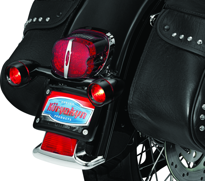 Kuryakyn Bullet Light Rear Turn Signal Bar Gloss Black Kuryakyn Light Accessories and Wiring AXOPROS