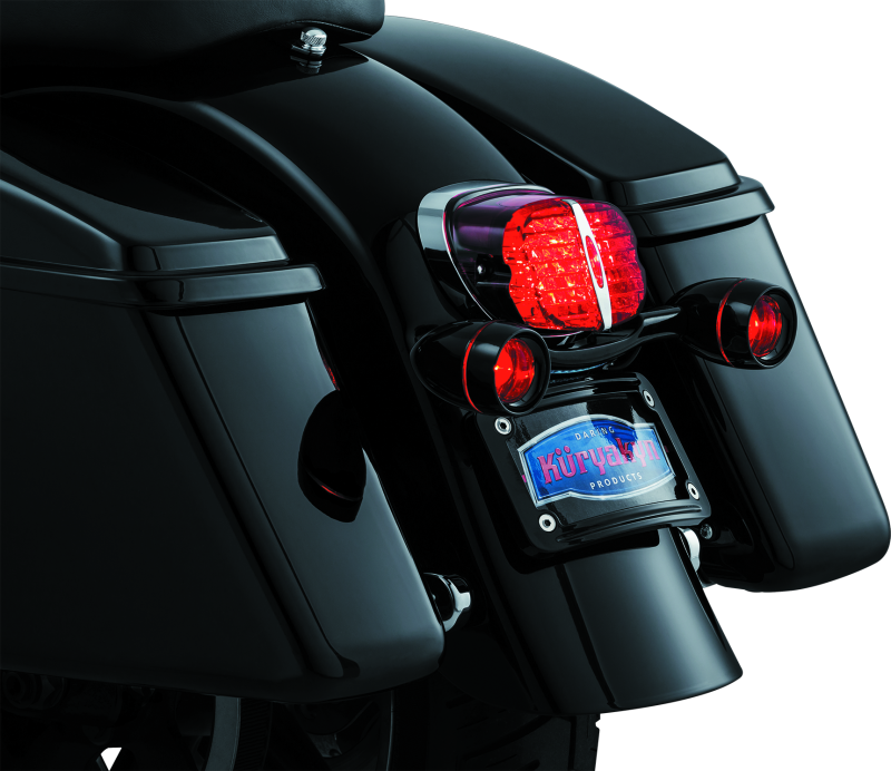 Kuryakyn Bullet Light Rear Turn Signal Bar Gloss Black Kuryakyn Light Accessories and Wiring AXOPROS