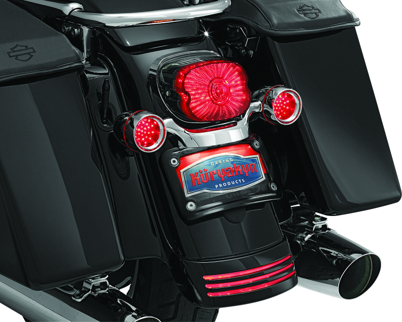 Kuryakyn Curved License Plate Mount Black Kuryakyn License Plate Relocation AXOPROS