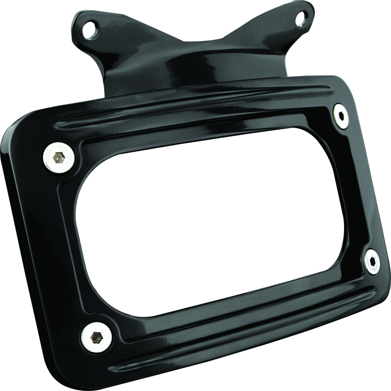 Kuryakyn Curved License Plate Mount Black Kuryakyn License Plate Relocation AXOPROS