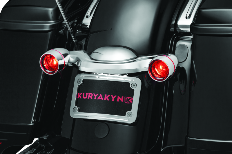 Kuryakyn Curved License Plate Mount Chrome Kuryakyn License Plate Relocation AXOPROS