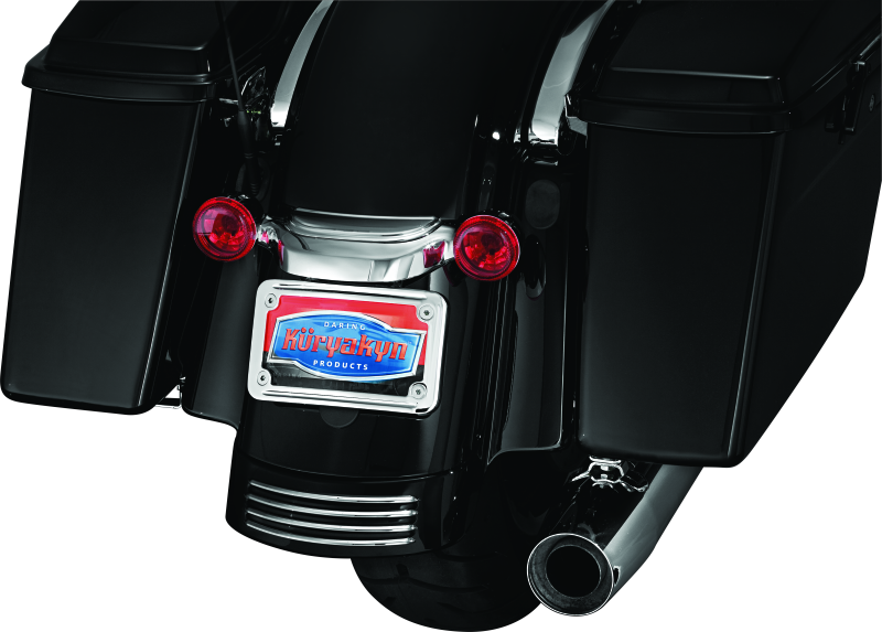 Kuryakyn Curved License Plate Mount Chrome Kuryakyn License Plate Relocation AXOPROS