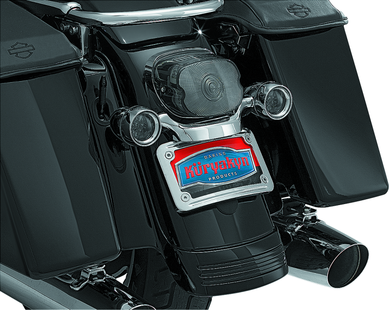 Kuryakyn Curved License Plate Mount Chrome Kuryakyn License Plate Relocation AXOPROS