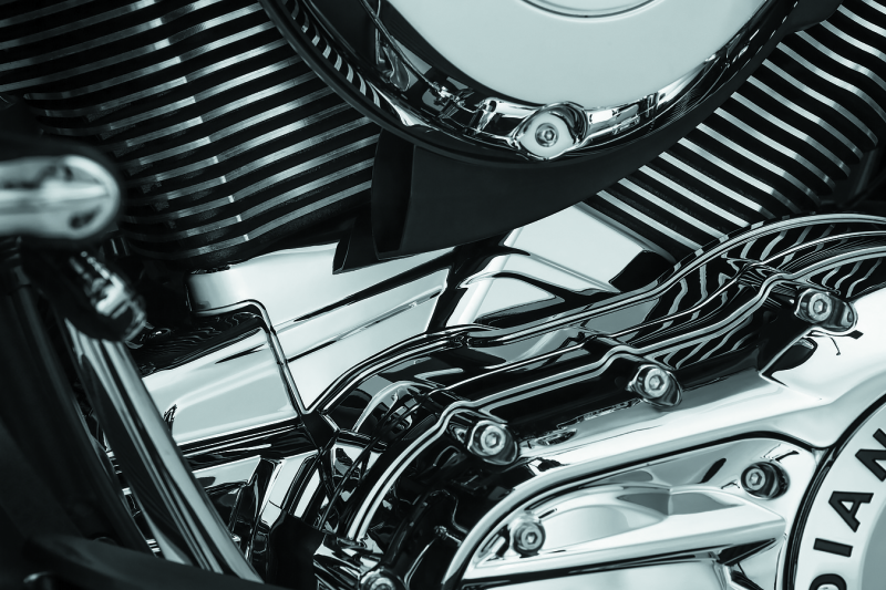 Kuryakyn Cylinder Base Cover Indian Models Chrome Kuryakyn Engine Covers AXOPROS