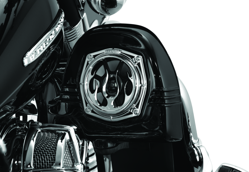 Kuryakyn Flame Speaker Grills Chrome Kuryakyn Exterior Trim AXOPROS