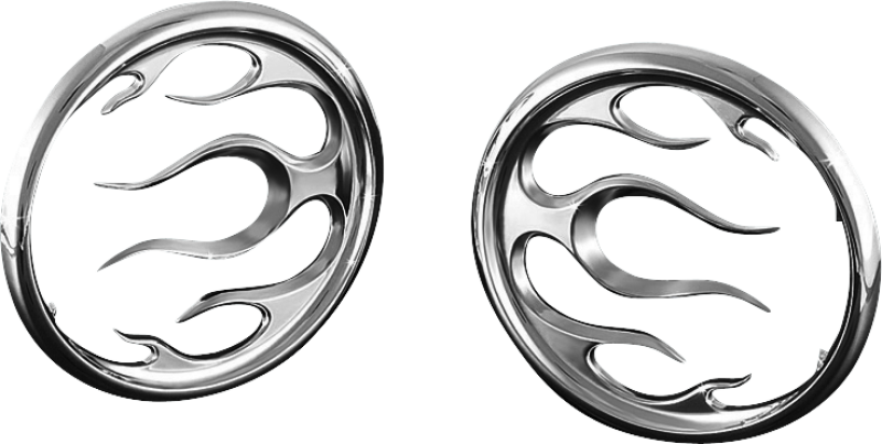 Kuryakyn Flame Speaker Grills Chrome Kuryakyn Exterior Trim AXOPROS
