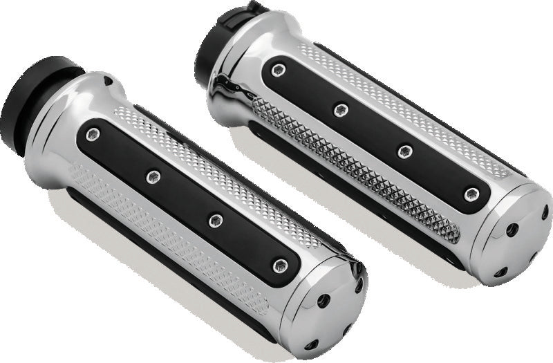 Kuryakyn Heavy Industry Grips Dual Cable Chrome Kuryakyn Grips AXOPROS
