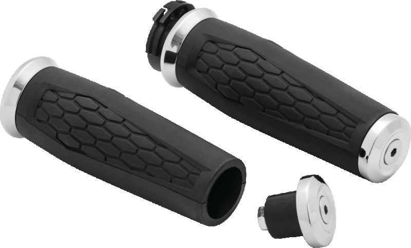 Kuryakyn Hex Grips Dual Cable Chrome Kuryakyn Grips AXOPROS