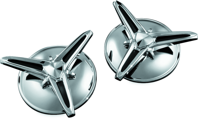 Kuryakyn Knock-Off Center Caps For Trikes Chrome Kuryakyn Wheel Accessories  AXOPROS