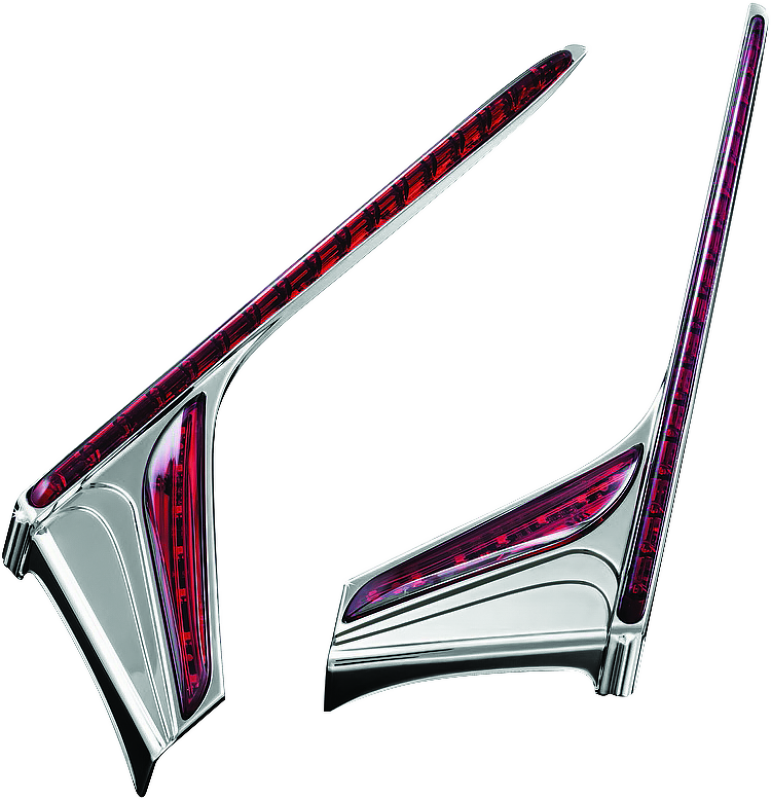 Kuryakyn L.E.D. Vertical Rear Light Strips 12-17 GL1800 Chrome Red Lens Kuryakyn Light Bars & Cubes AXOPROS
