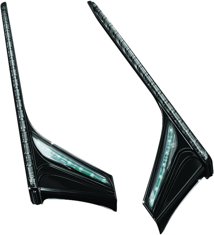 Kuryakyn L.E.D. Vertical Rear Light Strips 12-17 GL1800 Gloss Black Smoke Lens Kuryakyn Light Bars & Cubes AXOPROS