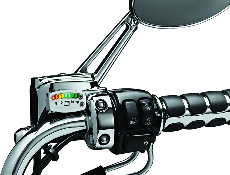 Kuryakyn LED Battery Gauge Universal Chrome Kuryakyn Gauges  AXOPROS