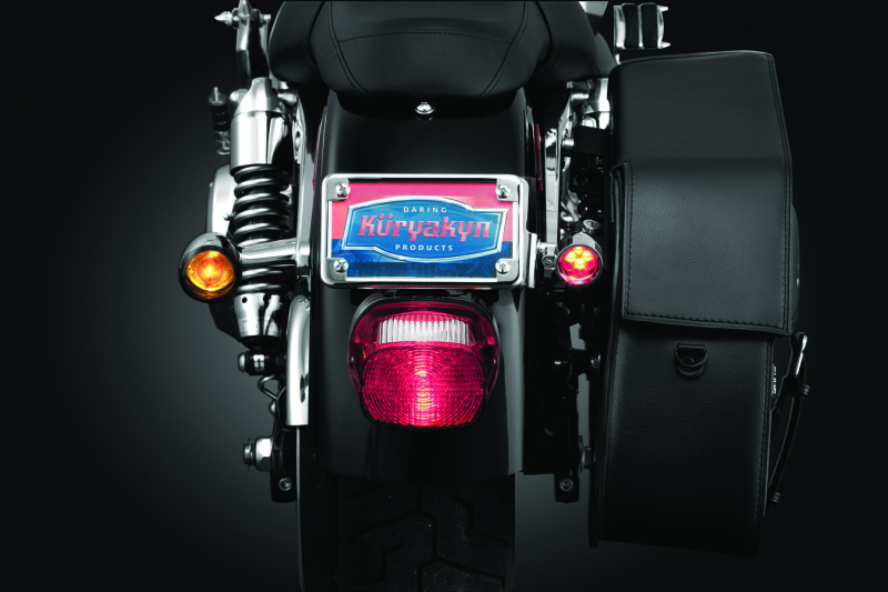 Kuryakyn License Plate Turn Signal & Marker Light Mount Chrome Kuryakyn Light Accessories and Wiring AXOPROS
