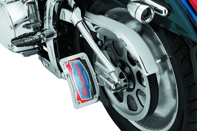 Kuryakyn Lighted Curved Vertical Side Mount License Plate Holder Kuryakyn License Plate Relocation AXOPROS