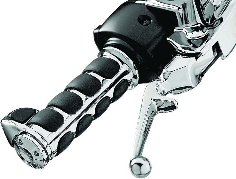 Kuryakyn Premium ISO Grips With Throttle Boss Throttle-By-Wire Chrome Kuryakyn Grips AXOPROS