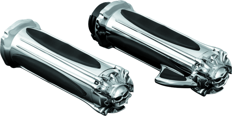 Kuryakyn Premium Zombie Grips With Throttle Boss Dual Cable Chrome Kuryakyn Grips AXOPROS