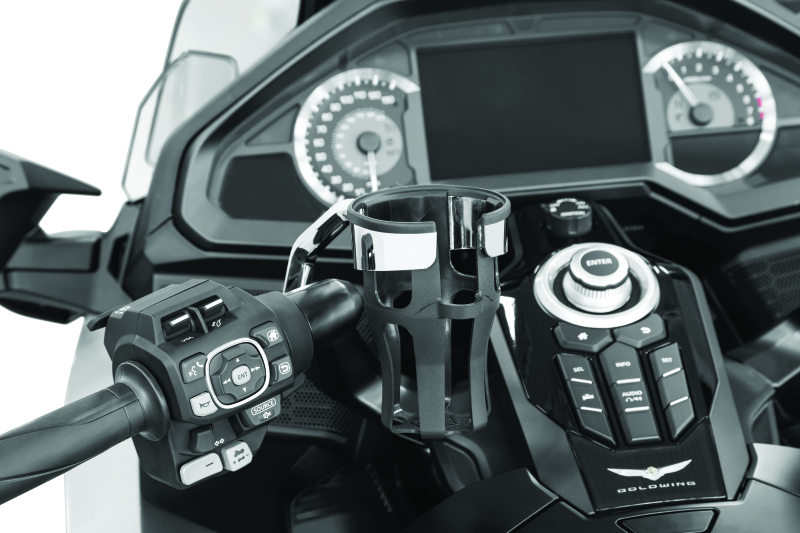 Kuryakyn Reflex Drink Handlebar Honda Goldwing DCT Left Side Mount Chrome Kuryakyn Cup Holders AXOPROS