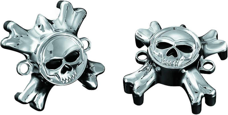 Kuryakyn Replacement Zombie Grip Emblems With Throttle Boss Chrome Kuryakyn Grips AXOPROS