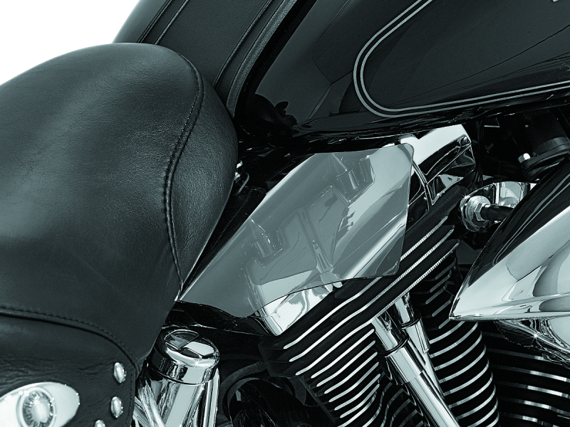 Kuryakyn Saddle Shields Heat Deflectors 00-17 Softail Smoke Kuryakyn Heat Shields AXOPROS