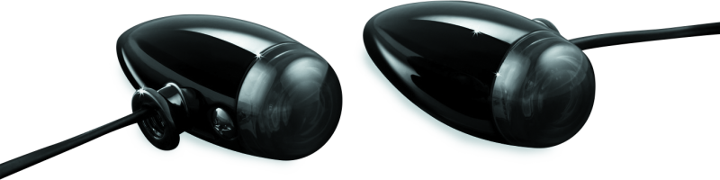 Kuryakyn Super Bright LED Mini Bullet Lights Amber Gloss Black Kuryakyn Light Accessories and Wiring AXOPROS